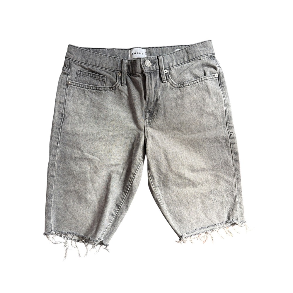 FRAME L'Homme Cut Off Denim Shorts Tornado Grey Size 29